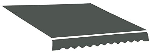 Outsunny Telo di Ricambio per Tenda Parasole Retrattile, Tessuto di Ricambio per Tenda a Braccio da 4x2.5 m in Poliestere, Anti UV 30+, per Balcone, Patio, Terrazzo, Esterno, Giardino, Grigio