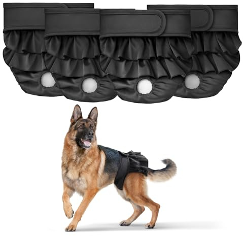Pañales para Perros Lavables, 4r Pack Pañal Perro Reutilizables, Altamente Absorbentes para Perras Hembra, Bragas para Perros en Celo, Incontinencia Canina y Viajes De Larga Distancia (XXL)