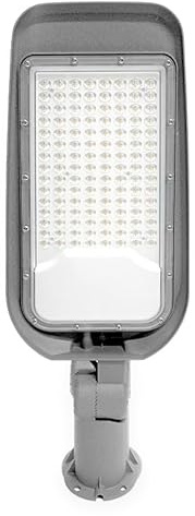 WIN ENERGIE Lampada da terra a LED per esterni, illuminazione stradale in alluminio grigio, luce stradale pubblica 100 W, candelabro Street Light, IP65 impermeabile, 3000 K