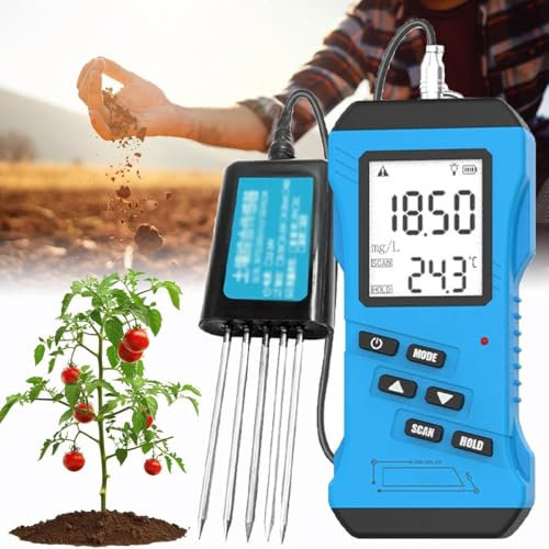 Misuratore Rapido Del Terreno 7 in 1 per Ph, Umidità, Conducibilità Dei Nutrienti, Fosforo, Potassio, Npk, Test Di Fertilità Del Terreno per Giardino, Prato, Fattoria, Piante in Vaso E Fiori