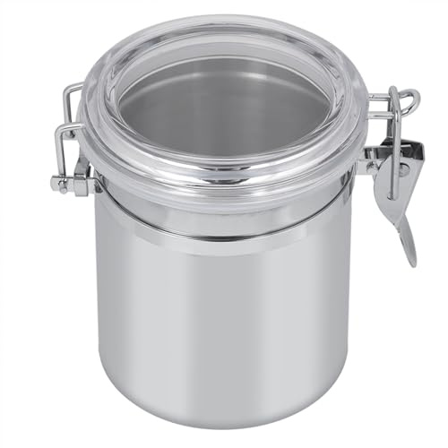 Watris Veiyi Lata de café de acero inoxidable, hermética, lata de café molido, lata de café de 10 × 11 cm, recipiente de café para azúcar, té, leche en polvo