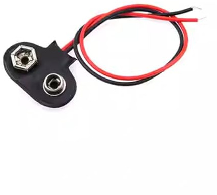 Lot de 50 connecteurs à clipser for piles 9 V, longueur 15 cm(T type)