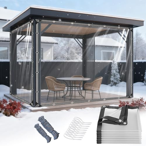 GPCHZM Transparente Plane mit Ösen 2x1m PVC Transparent Plane Wasserdicht Reißfest Abdeckplane für Outdoor Terrasse Balkon Pet Hutch Dach