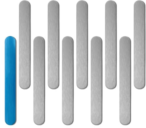 Xijobido Placa Metálica Adhesiva - 10 Unidades De Planchas De Acero Magnético - Tiras Autoadhesivas para Fundas de Teléfono para Laboratorio Sala de Manualidades Taller Garaje Aula