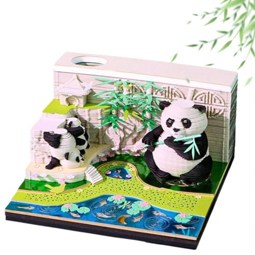 Calendario 3D 2026, a strappo, calendario da scrivania 2026, panda 3D strappabile, carta da intaglio giornaliero, decorazione da tavolo per casa e ufficio, ornamenti decorativi da regalo