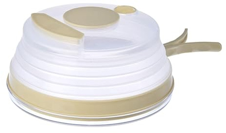 LOVIVER Couvercle Anti-éclaboussures pour Micro-Ondes, avec poignée Facile à saisir, Anti-poussière, Polyvalent, Transparent, Pliable, pour Assiette à