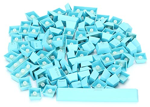 Ausla Capuchons de Touches PBT, Capuchons de Touches de Clavier Colorés Résistants à l'huile de Conception Ergonomique, Ensemble de 108 PBT pour Les Jeux de Clavier Mécanique (Blue #13)