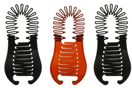 Garneck 6 Stück Vintage Bananen Haarspangen Kunststoff Flexible Haarklammern mit Festem Halt für Dickes und Langes Haar Haargummi Clip Damen Haarstyling Pferdeschwanz Zubehör