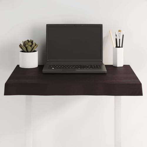 WRJENFSC Plateau Table en chêne Massif 60 x 40 cm Finition foncée, Planche Bureau avec Bords vifs pour Plan de Travail Salon Cuisine ou Restaurant