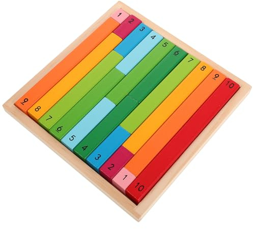 SOPOTUTU Juego de Varillas Numéricas Montessori para Aprendizaje de Decimales Regletas Matemáticas de Madera Coloridas para Educación Infantil Herramientas Didácticas de Conteo y