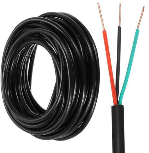 sourcing map 18/3 Sprinkler Wire, 91cm/30ft 18 Gauge 3 Conductor Solid Irrigation Wire, PVC Jacket Sprinkler Cable for Underground Irrigation System, Field Central Control System, Thermostat