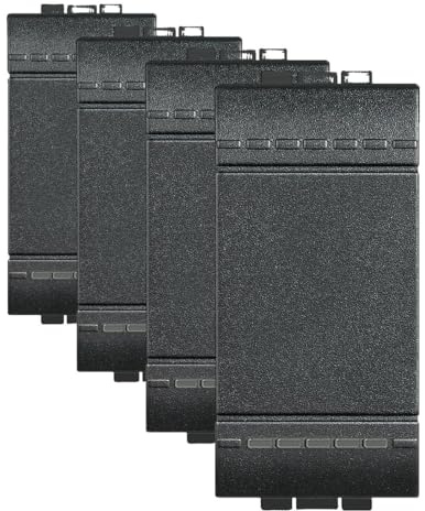 BTicino SL4005 Pulsante 1 modulo, Antracite (Confezione da 4)