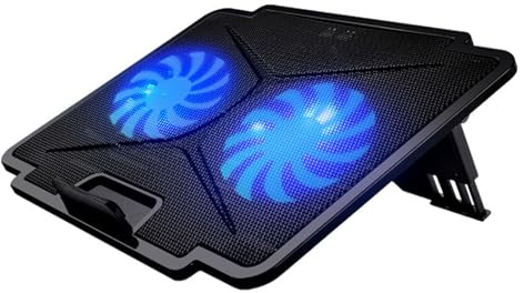 Almohadilla de refrigeración para laptop, ventilador de juegos, soporte estable, enfriadores ajustables para juegos con 2 puertos USB, accesorios para portátiles