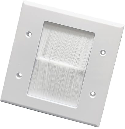 HDOYTXXM Passe-câble, prise murale, couvercle d'entrée de câble, plaque de brosse encastrée, entrée de câble, insertion, fil unique, poils, insert de raccordement, plaque de montage, durable