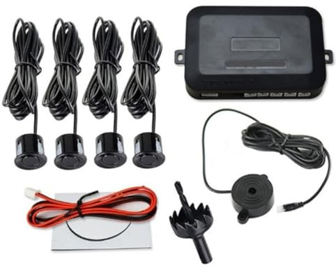 Kit sensori parcheggio Kit sensore di parcheggio auto 12 V sonda indicatore avviso sonoro radar retromarcia, universale a 4 sensori acustici