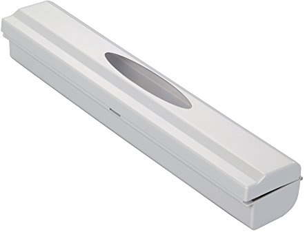 WENKO 86676900 Folienschneider Perfect-Cutter L lichtgrau - Folienspender, Acrylnitril-Butadien-Styrol (ABS), 38 x 5.2 x 6.7 cm