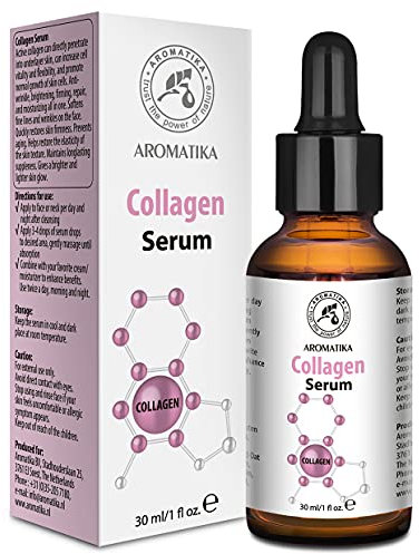 Suero de Colágeno para Cuidado del Rostro y del Cuerpo 30ml en Frasco de Vidrio con Colágeno Puro para Todo Tipo de Piel - Suero Antienvejecimiento - Suero Reforzante con Colágeno