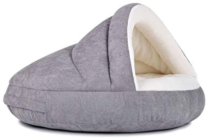 Hundehöhle außen schick, innen bequem, ORTHOPÄDISCH in Silber Füllung Visco Größe 75x45