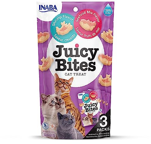 INABA Juicy Bites Reich an Hähnchen und Thunfisch Katzenleckerlis | 98% Hühnerfleich 29% Protein | Grain Free, No Sugar, No By-products, Premium Cat Treats from Japan 33.9 g (1er Pack)