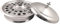 Communion Ware Kirchen-Set, 1 Kommunion-Weintablett mit Brotteller und Deckel, Tablett für 32 Tassen, ideal für Kirchen, Edelstahl, glänzend (silberfarben)