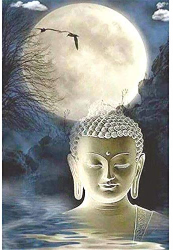 YINGXIN88 5D Diamond Painting Set Full Bilder, Diamond Painting Diamond Painting Vollbohrer Stickerei Malerei Crystal Strass Stickerei für Home Wand-Decor Alte indische Buddha-Statue-40x50cm