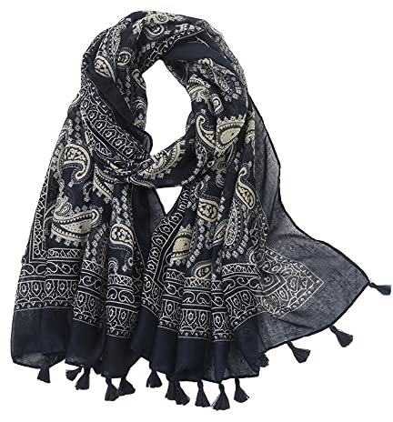 MAIRY Schals & Tücher für Damen Schal Damen Tupfendruck Hübscher Blumendruck Lange Damenschals Weich Fransen Wraps für Frauen M0156