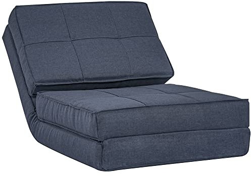 HOMCOM Bodensofa klappbar Schlafsessel Bodenstuhl 5-stuhfig verstellbar Klappsessel Schlafsofa Sofabett Einzelsofa Blau 61 x 73 x 58 cm