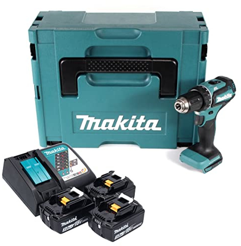 Makita DDF 485 RF3J Akku Bohrschrauber 18 V 50 Nm Brushless + 3x Akku 3,0 Ah + Ladegerät + Makpac
