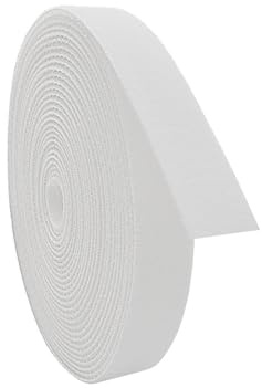 Kstar Beidseitiges Klettband 12mm x 4m in Weiß – Klett Kabelbinder Rolle zum Bündeln & Fixieren – Zuschneidbar, Wiederverwendbar – Kabelmanagement & Kabel Organizer für Haushalt, Büro & Werkstatt