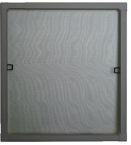 APANA - Fenster Fliegengitter Teleskop Klappfenster mit Alurahmen & robustem PET-Insektenschutzgewebe - Insektenschutz mit Bürstendichtung - Fliegennetz Montage ohne Bohren (120 x 140 cm | Anthrazit)