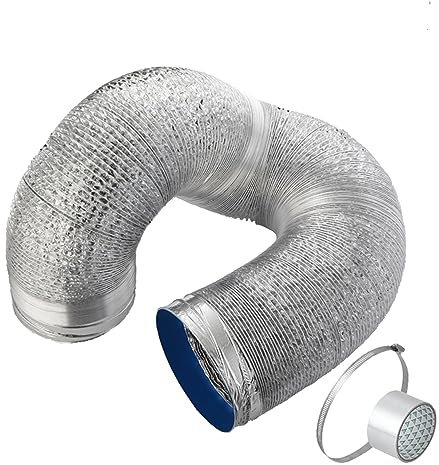 Aluflexrohr Flexschlauch Lüftungsschlauch Folienschlauch Abluftrohr Mit 2 Schlauchschelle Für Wäschetrockner, Abzugshaube, Rohrventilator, Klimaanlagen Ø 80/100/110/120/150/160/170/180/200mm (Color :