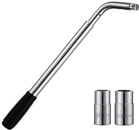 Teleskop-Radmutternschlüssel, ausziehbarer Radmutternschlüssel, universeller ausziehbarer Reifenschlüssel, Reifenreparaturwerkzeug, Radmuttern-Set für Auto, Van, LKW, Wohnwagen (17 mm, 19 mm, 21 mm