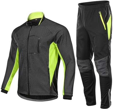 TENAGE Combinaisons de Moto pour Hommes et Femmes, Combinaison de Pluie réfléchissante et imperméable, Ensemble de 2 pièces avec Veste et Pantalon pour Adultes, Cyclisme, équitation M Green