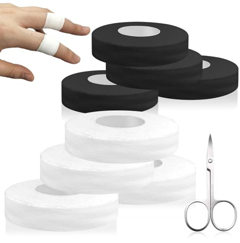 4 Rollos Blanco Esparadrapo de Dedos con Adherencia Fuerte, Impermeable Esparadrapo Deportivo para Dedos, Cinta Adhesiva Deportiva, Esparadrapo Escalada, Búlder, Voleibol, Pesas(40cm)