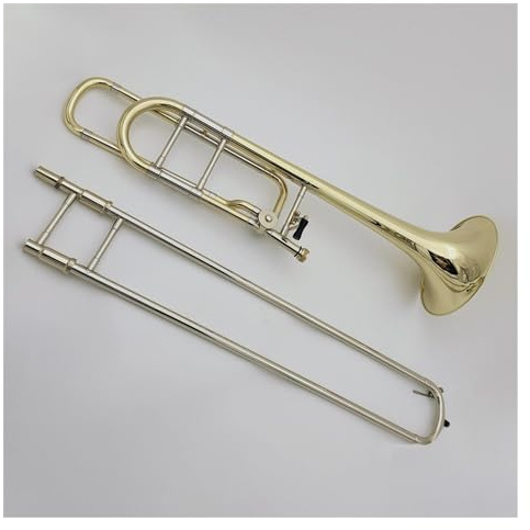 Bb/F Tone Brass Lacquered Gold Professional Trombone Instrument With Mouthpiece Case Posaune für Anfänger