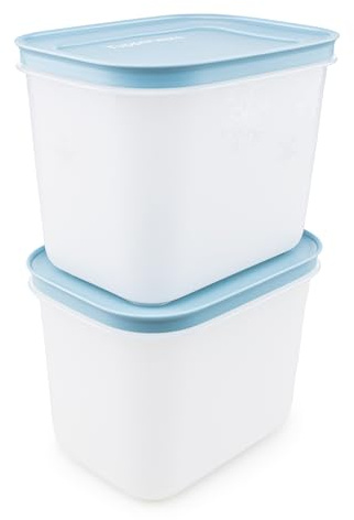 Tupperware Eis-Kristall Gefrierbehälter rauchblau 2x 1,1 L Lebensmittelaufbewahrung für Kühlschrank und Eisfach