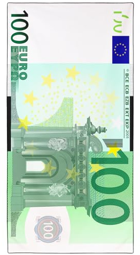 Zomer Strandtuch groß 90x180 cm 100 Euro Towel Mikrofaser Badetuch Schnelltrocknend für Damen Herren Schwimmen Reise Urlaub Sauna Yoga
