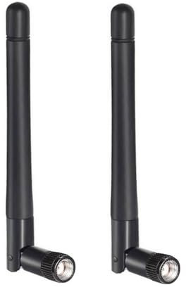 KHIYQILO Antenna WIFI Dualband 2.4GHz 5.8GHz MIMO 3dBi Connettore RP-SMA Set di 2 Antenne per WLAN Router Scheda di Rete Wireless Sicurezza IP Camera Video Sorveglianza Monitor Antenna Bluetooth