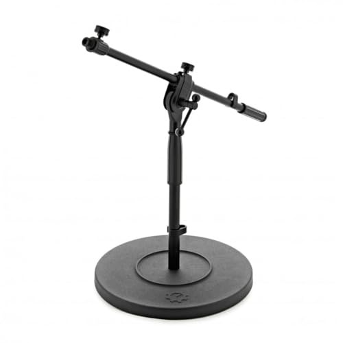 Short Telescopic Boom Microphone Stand with Cast Base by G4M, Pack of 3 | Small Footprint for Low Sound Sources, Cast Base for Stability, 2kg Max Load, Height 390-580mm, Pack of 3