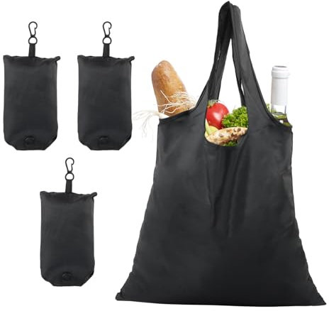 Ehuihuan 4 Stück Einkaufstasche Faltbar, Einkauf Stofftaschen, Faltbare Einkaufstasche im Beutel, Wiederverwendbare Einkaufstüten Wasserdicht