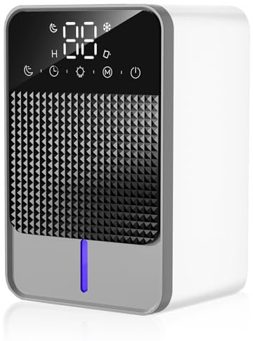 Deumidificatore Casa Muffa 1200ml Deumidificatore Portatile Silenzioso Efficiente Deumidificatore Elettrico Autosbrinamento Peltier Deumidificatore per Cameretta Bagno Ufficio Armadio Garage