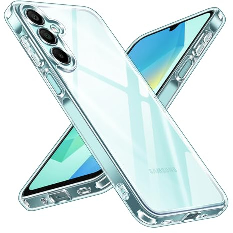 ivoler Nie Vergilbung Klar Hülle für Samsung Galaxy A16 4G / A16 5G, [Militärischer Schutz] Stoßfest Kratzfest Transparent Schutzhülle, Dünn Durchsichtige Handyhülle Case Cover