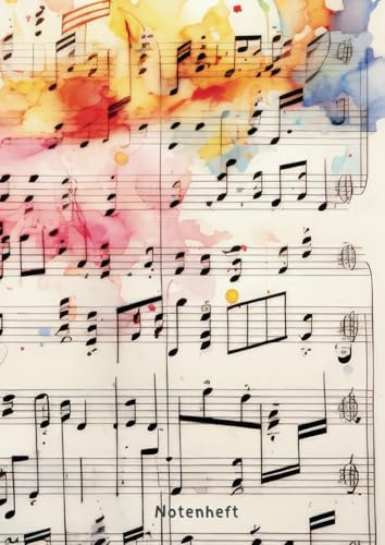 Notenheft DIN A4 Lineatur 14 ohne Hilfslinien: 100 Seiten Musikheft I Notenlinienheft für Schüler und Musiker