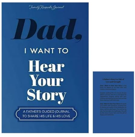 Pappa, jag vill höra din berättelse | En farsguidad dagbok för att dela hans liv och kärlek | Pappa berättelsejournal, fars anteckningsbok, journalbok för inspelning av liv, bärbar journal bok