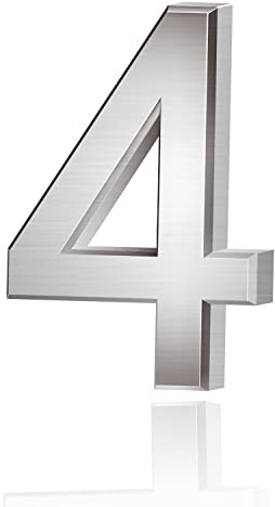 Lotsdonxia Self-Adhesive 3D House Numbers 0-9, Waterproof ABS Door Number Stickers, Modern Mirror Finish Address Numbers for House, Flat, Hotel Room, Mailbox, Office & Street Sign