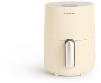 CREATE/FRYER AIR/Freidora de aire sin aceite 1,5L blanco roto/Cesta antiadherente, selector de temperatura 80-200°, apagado automático, Libre de BPA, Programable, 900W