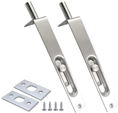 2 Pack 4 Inch Door Bolt Flush Stainless Steel Security French Door Lock Concealed Slide Bolt Latch with Installation Screws for Bathroom Internal Doors.patlock for Patio Doors