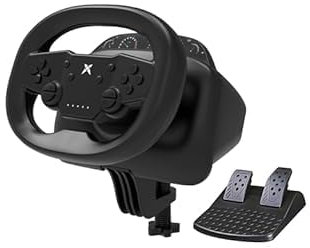 NBCP PS4 Steering Wheel and Pedals, 270 Degree Wireless Gaming Racing Wheel with Dual-Vibration Motors, Pro Racing Wheel for PC, Nintendo Switch, PS4, PS3, IOS & Android Mobile Phones