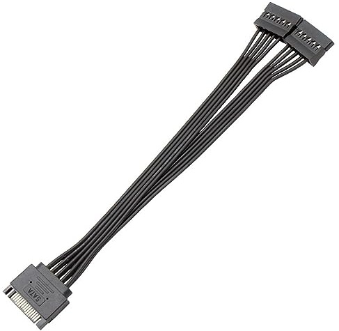 XAGMODSHN Câble répartiteur d'alimentation Sata pour disque dur SSD HDD Câble d'alimentation SATA 15 broches mâle vers 2 x femelle Câble d'extension répartiteur en Y
