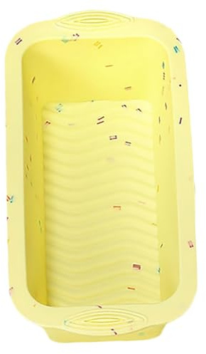OFFSCH Molde Rectangular Para Pan y Tostadas De Silicona Flexible Resistente Al Calor, Color Amarillo, Antiadherente, Práctico Para Hornear Casero y Diy, Adecuado Para Repostería Familiar